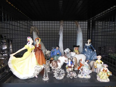 Lot 5580 - Cage containing Royal Doulton lady figures,...