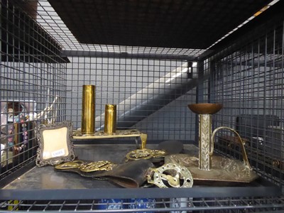 Lot 5585 - Cage containing artillery shells, horse...