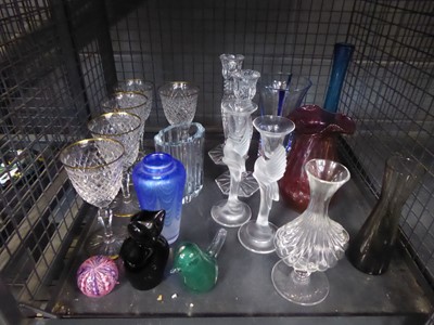 Lot 5590 - Cage containing Waterford, Baccarat, Stuart...