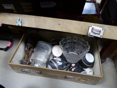 Lot 5547 - DMob suitcase with quantity of flat irons,...