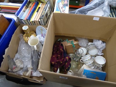 Lot 5548 - 2 boxes containing jugs, decanter, floral...