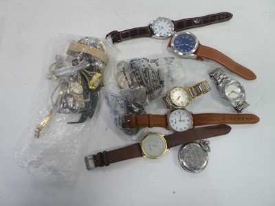 Lot 2373 - Bag containing various wristwatches and coins