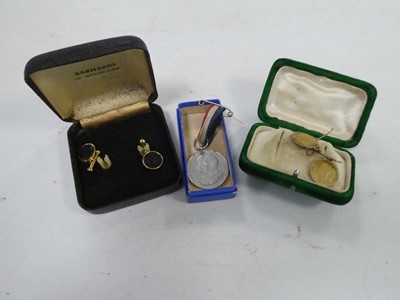 Lot 2385 - Bag containing earrings, cufflinks and...