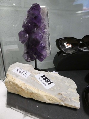 Lot 2326 - Amethyst quartz sample and a wedge shaped example