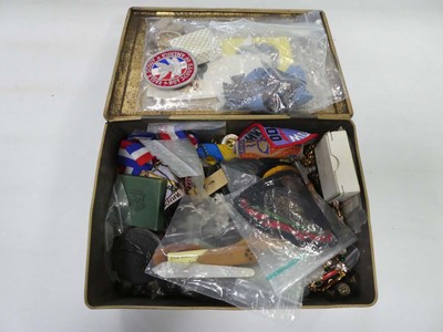 Lot 2356 - Box containing various items inc. golly badges,...