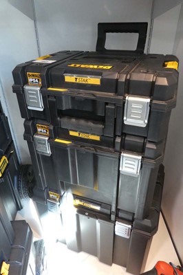 Lot DeWalt T STAK 3 piece stackable mobile tool chest