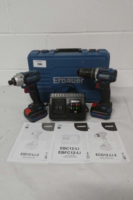 Lot Cased Erbauer EXT Compact Brushless 2 piece...