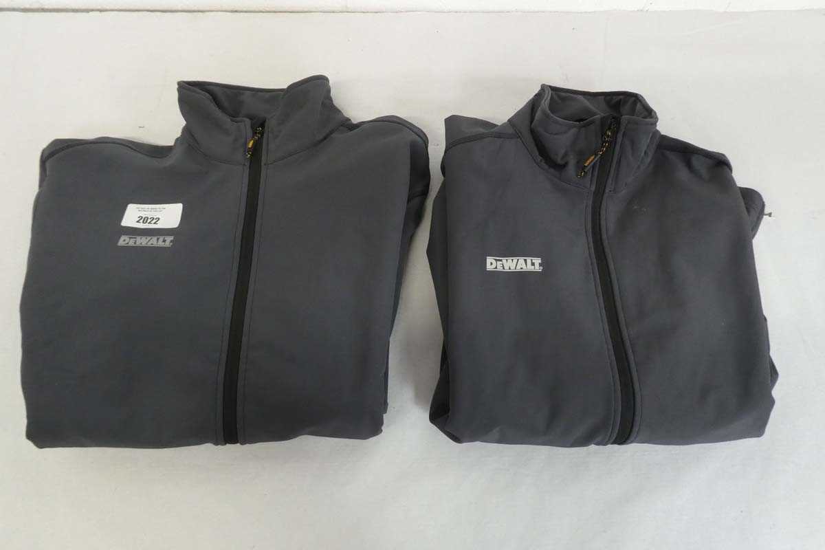 Lot 2 DeWalt full zip waterproof jackets in grey...