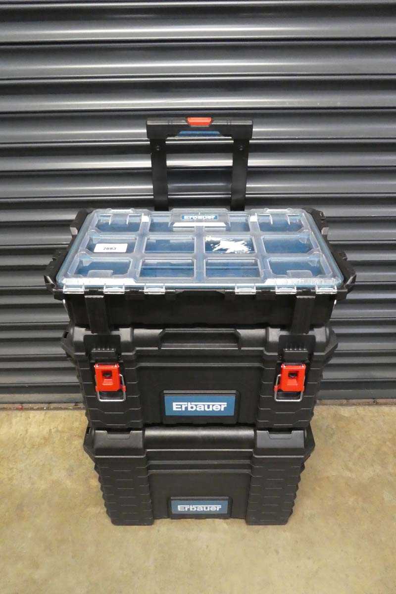 Lot Erbauer Connecx stackable 3 piece modular tool...