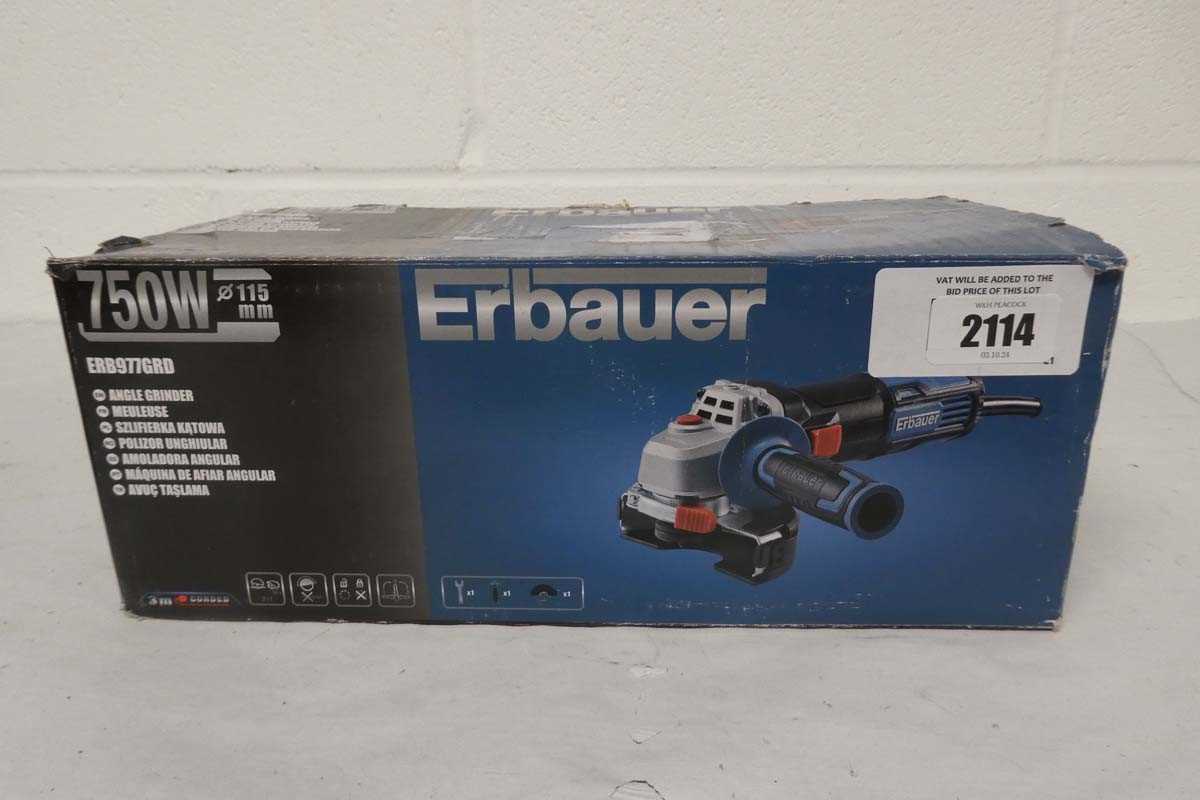 Lot Erbauer 750W 115mm angle grinder (ERB977GRD)