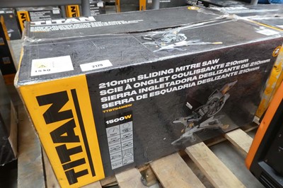 Lot Titan 240V 210mm sliding mitre saw