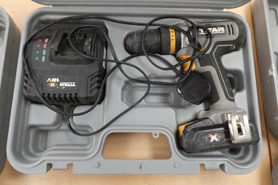 Lot Cased Titan combi drill with battery and charger