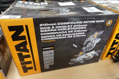 Lot Titan 240V 210mm compound mitre saw (TTB795MSW)