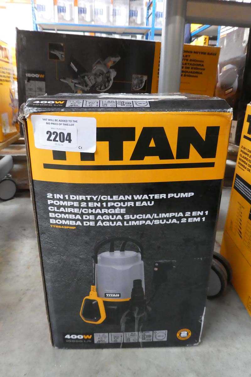 Lot Titan 400W 2 in 1 dirt/ clean water pump