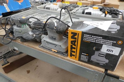 Lot 2 Titan electric orbit sanders with Titan 240V...