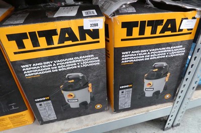 Lot 2 Titan 16L wet and dry vacuum cleaners...