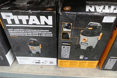 Lot 2 Titan 16L wet and dry vacuum cleaners...