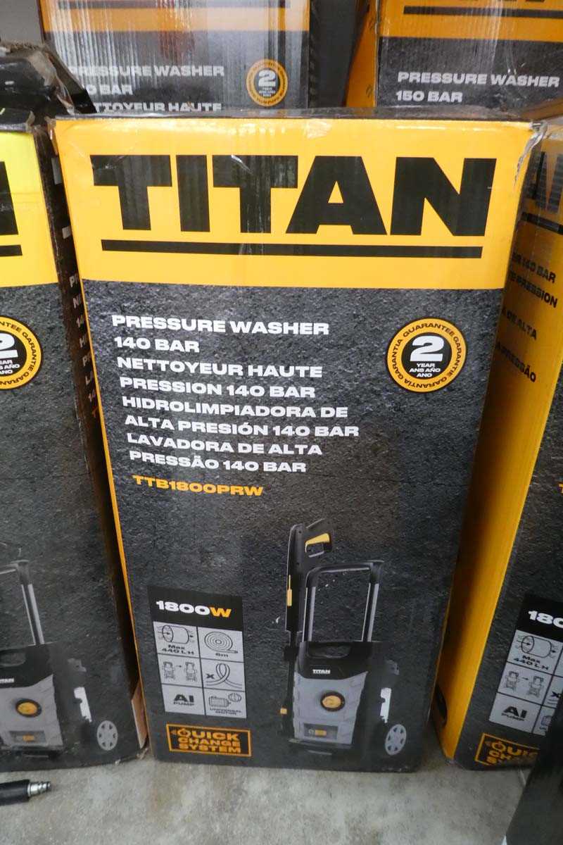 Lot Titan 140 bar electric pressure washer...