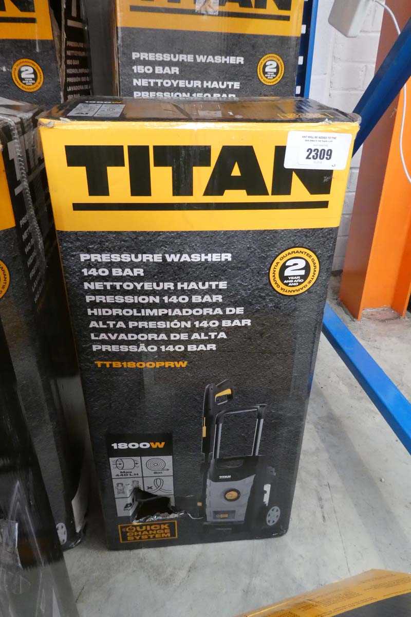 Lot Titan 140 bar electric pressure washer...