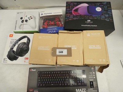 Lot 2440 - PS4 and Xbox controllers, JBL headphones, 3x...