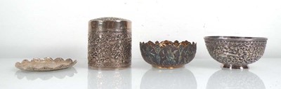 Lot 402 - An Anglo Indian metalware container of...