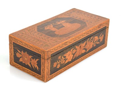 Lot 74 - A 19th century Tunbridge ware box of...