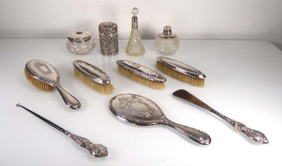 Lot 408 - Four early 20th century silver mounted...