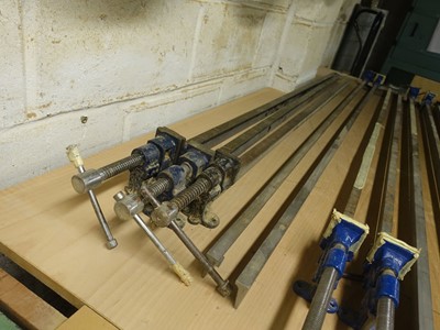 Lot 49 - Pair of Nutool 6ft T-bar sash cramps together...