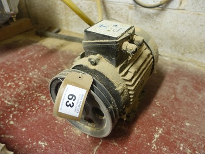 Lot 63 - Invensys electric motor with pulley wheel