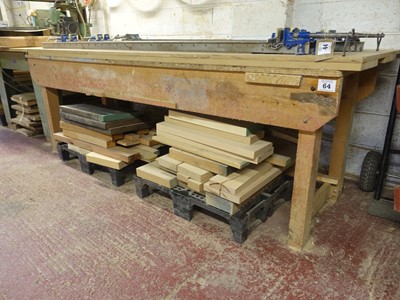 Lot 64 - 2.5m wooden carpenters bench