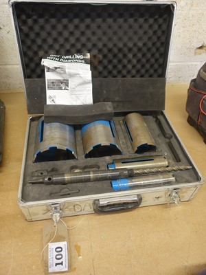 Lot 100 - Set of diamond tipped core drills