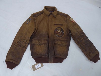 Lot 3595 - Polo Ralph Lauren brown leather aviator jacket...