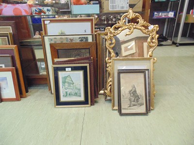 Lot 3 - A large collection of prints, mirrors, etc, on...