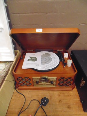 Lot 6 - A Zennox reproduction record player with tuner...