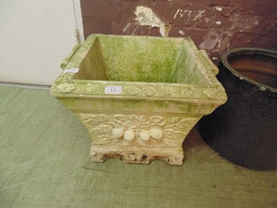 Lot 13 - A weathered garden stoneware planter