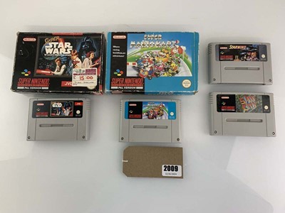 Lot 4x SNES games; boxed Super Mario Kart, boxed...