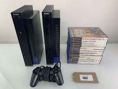 Lot 2x Sony PlayStation 2 console units together...