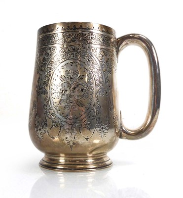 Lot 418 - A Victorian silver and florally engraved...