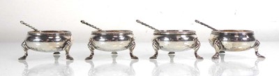 Lot 421 - A set of four Victorian silver and parcel gilt...