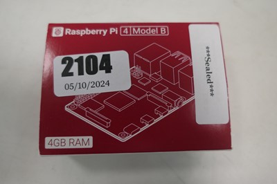 Lot 2104 - Boxed and sealed Raspberry Pi 4 model B