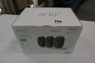 Lot 2114 - Box containing 3 Arlo Central 2 spotlight cameras