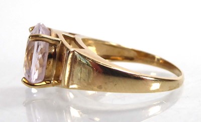 Lot A 9ct yellow gold ring set brilliant cut...