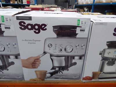 Lot 3002 - Sage Barister express coffee machine