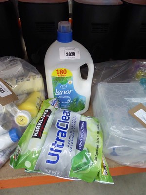 Lot 3020 - Tub of Lenor and 2 bags of Kirkland detergent...