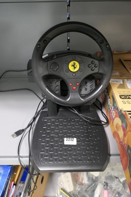 Lot 2212 - Ferrari gaming steering wheel and pedals