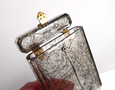 Lot Cartier 1920's rutilated quartz calling card case