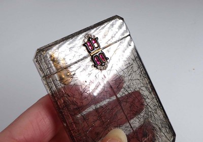 Lot Cartier 1920's rutilated quartz calling card case