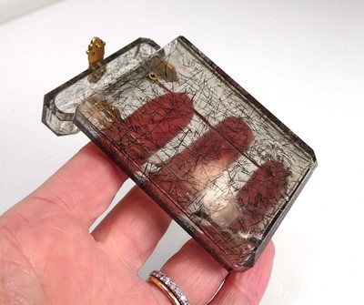 Lot Cartier 1920's rutilated quartz calling card case