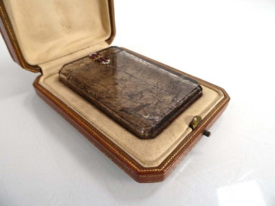 Lot Cartier 1920's rutilated quartz calling card case