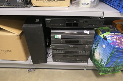 Lot 2224 - Sony stack stereo system to include turntable,...